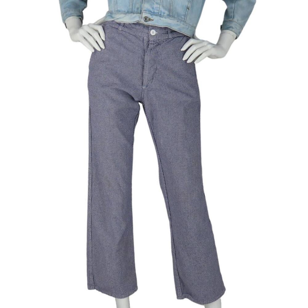 Vintage Houndstooth Twill Cottagecore French Chore Chef Workwear Trousers Pants